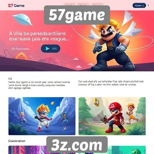 Tendências de design visual no site 57game